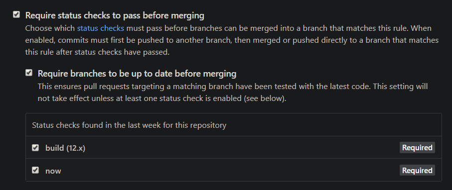 Require status checks